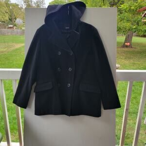 ESPRIT Womens Wool Hooded overcoat jacket sz Xl‎
